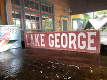 Load image into Gallery viewer, Lake George Rustic Wood Sign – Handmade Vintage Decor for Cottage, Cabin & Home, Custom Lake House Wall Art