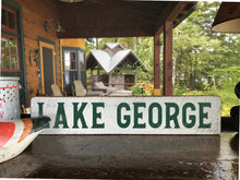 Load image into Gallery viewer, Lake George Rustic Wood Sign – Handmade Vintage Decor for Cottage, Cabin & Home, Custom Lake House Wall Art
