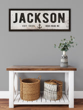 Load image into Gallery viewer, Personalized Family Last Name Wood Sign, Wedding Gift, Farmhouse Décor, Established Sign, Engagement & Anniversary Gift