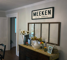 Load image into Gallery viewer, Personalized Family Last Name Wood Sign, Wedding Gift, Farmhouse Décor, Established Sign, Engagement & Anniversary Gift