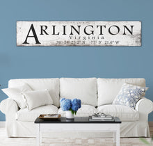 Load image into Gallery viewer, Custom Coordinates Address Sign | GPS Wood Sign | House Closing Gift | Housewarming Gift | Large Custom Wood Sign | Wedding Gift