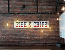 Load image into Gallery viewer, Cottage Kitchen Sign - Rustic Fish and Chips Decor for Home & Restaurant, Vintage Wood Wall Art, Country Style, Handmade
