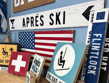 Load image into Gallery viewer, Après Ski Wood Sign - Hand Painted Rustic Décor for Ski Lodge & Farmhouse - Vintage Bar Sign - Cozy Cabin Charm