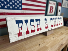 Load image into Gallery viewer, Cottage Kitchen Sign - Rustic Fish and Chips Decor for Home & Restaurant, Vintage Wood Wall Art, Country Style, Handmade