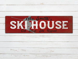 Large Custom Ski House Sign