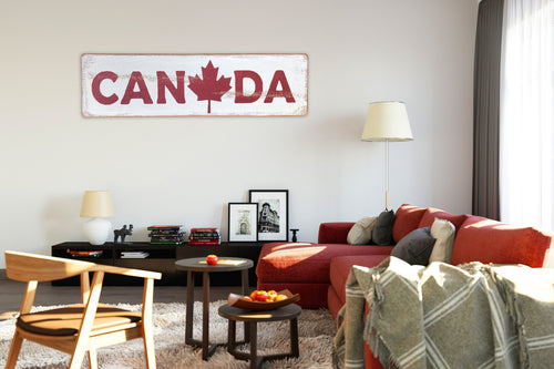 Large Wood Canada Sign