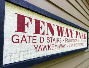 Large Fenway Park Wood Sign