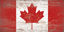 Load image into Gallery viewer, Hand Painted Canadian Wood Flag on Rustic Barnboard, Canada Flag, Farmhouse Décor, Wall Flag, Wood Art