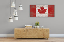 Load image into Gallery viewer, Hand Painted Canadian Wood Flag on Rustic Barnboard, Canada Flag, Farmhouse Décor, Wall Flag, Wood Art