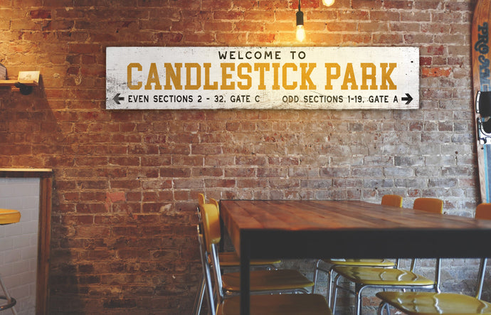 Handcrafted Candlestick Park Wood Sign - Vintage Decor for Sports Fans & Home Offices