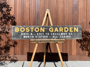 Large Boston Garden Rustic Wood Sign