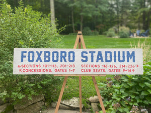 Large New England Patriots Foxboro Stadium Wood Sign