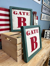 Load image into Gallery viewer, Fenway Park Gate Sign - Vintage Inspired Solid Barnboard Decor, Rustic Baseball Wall Art &amp; Sports Memorabilia for Home or Office