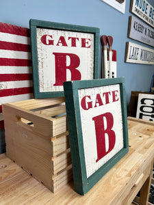 Fenway Park Gate Sign - Vintage Inspired Solid Barnboard Decor, Rustic Baseball Wall Art & Sports Memorabilia for Home or Office