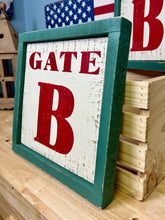 Load image into Gallery viewer, Fenway Park Gate Sign - Vintage Inspired Solid Barnboard Decor, Rustic Baseball Wall Art &amp; Sports Memorabilia for Home or Office