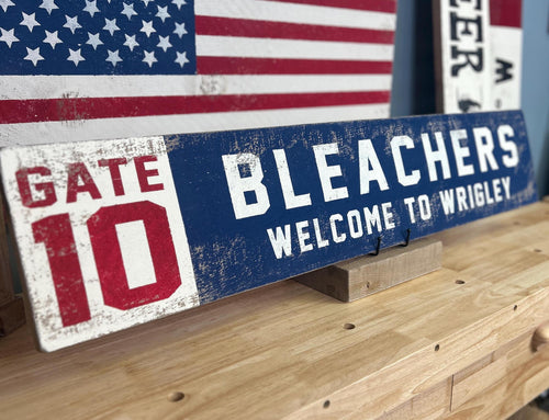 Large Wrigley Field Wood Sign | Vintage Chicago Baseball Decor | Rustic Wall Art & Gift for Cubs Fans