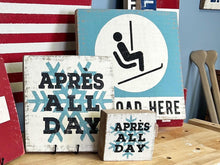 Load image into Gallery viewer, Unload Here Rustic Wood Ski Sign - Handmade Winter Decor, Ski Lodge Decoration, Vintage Winter Sports Gift