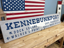 Load image into Gallery viewer, Kennebunkport Handcrafted Wood Sign - Rustic Home Décor, Personalized Wall Art, Coastal Theme, Beach House Gift, Housewarming Gift