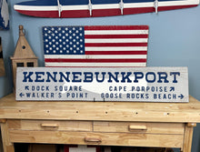 Load image into Gallery viewer, Kennebunkport Handcrafted Wood Sign - Rustic Home Décor, Personalized Wall Art, Coastal Theme, Beach House Gift, Housewarming Gift