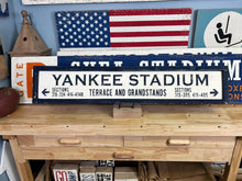 Load image into Gallery viewer, Yankee Stadium Sign - Large Wall Art Decor, New York Yankees Gift, Man Cave Decoration, Sports Fan Memorabilia, Vintage Look