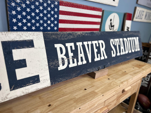 Beaver Stadium Wood Sign - Penn State Fan Gift, Rustic Home Decor, College Football Signage, Unique Sports Wall Art