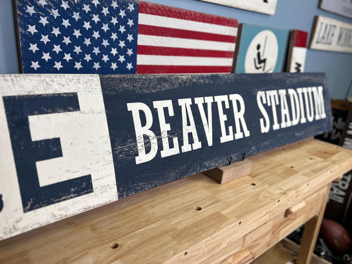 Beaver Stadium Wood Sign - Penn State Fan Gift, Rustic Home Decor, College Football Signage, Unique Sports Wall Art